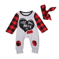 All You Need is Love Romper + Headband 2pc set