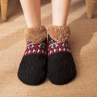 Cozy Fleece Bootie Slipper Socks  Non-Slip Indoor Wear For Women And Men