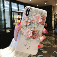 Embossed flower phone case