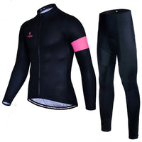 Fleece Cycling Jersey And Velvet Warm Autumn And Winter Trousers