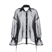 Women's Organza High-grade Outer Wear Mid-length Transparent Shirt