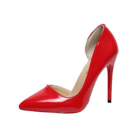 Womens Niche Designer-style Patent Leather Black Stilettos