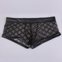 Tulle See-through Plaid Boxers For Men