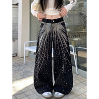Retro Large Pocket Machete Jeans For Women