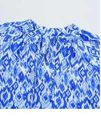 Blue Bohemian Print Leading Shirt Viscose