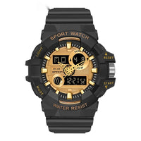Trendy Sports Electronic Watch Fashion Double Display Large Dial Luminous Waterproof Unisex