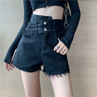 Women's Plus Size Slimming Irregular High Waist Denim Shorts