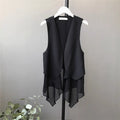 Korean-style Sleeveless Irregular Chiffon Vest Womens