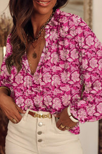 New Casual And Stylish Loose-fit V-neck Printed Long-sleeve Shirt