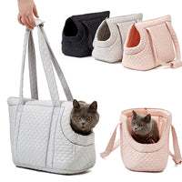 Autumn And Winter Rhombus Korean Style Quilted Pet Portable Single-shoulder Bag Cat Teddy Travel Portable Pet Bag