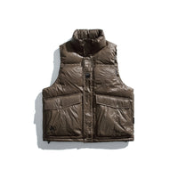 Solid Color Large Pocket Outdoor Work Clothes Down Vest Jacket