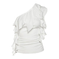 Women's Slant Shoulder Slim Fit Top And Skirt Set
