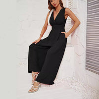 Sleeveless Stylish Waist-cinching Jumpsuit For Women
