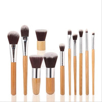 11 Bamboo Handles Makeup Brush Set With Sack Beauty Tools Makeup Brush