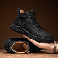 Men's Outdoor Sports And Leisure British High Top Leather Shoes