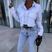 Fashion Loose-long Sleeve Button Shirt