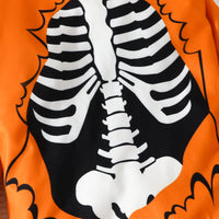 Halloween Bone Print Top And Trousers Two-piece Set