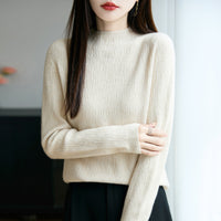 Women's Loose-fitting Mid-neck Sweater Long Sleeve Base