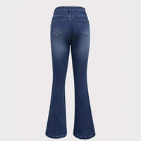 Fashionable Slim-fit Solid-color Blue Jeans