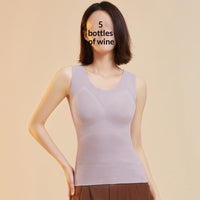 Merino Wool-Filled Seamless Fleece-Lined Thickened Thermal Padded Vest