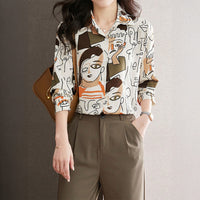 Casual Vacation Leopard Print Button Long Sleeve Shirt Women's Clothing