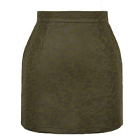 Bronzing Leopard Suede Skirt European And American High Waist Skirt