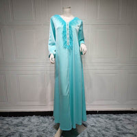 Dress Middle East Muslim Amazon Fashion Feather Patchwork Robe