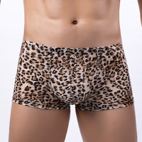Men's Printed Leopard Snake Print Low Boxer Briefs