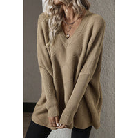 European And American Loose Oversize Knitted Textured Sweater For Women