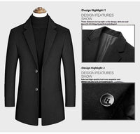 Single-breasted Woolen Coat Men's Clothing