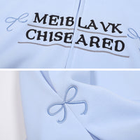 Bow Embroidery Letter Loose Sweatshirt Men