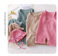 Baby Vest Short Sleeve Rompers New Cotton Double-layer Gauze