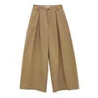 Womens Structured Three-dimensional Pleated Loose-fit Wide-leg Pants