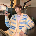 Autumn And Winter Striped Cardigan Sweater Coat For Men