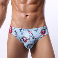 Men's Fashion Casual Printed U Convex Mesh Breathable Moisture Wicking Briefs