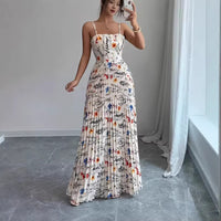 Elegant And Chic Printed Strap Dress For Women