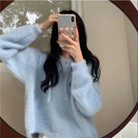 Hooded Fashion Short Hooded Knitted Sweater