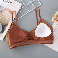 Thread cotton no steel ring bra hollow underwear
