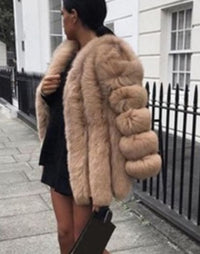 Cardigan long sleeve plush ladies jacket
