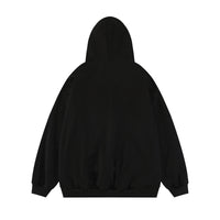 American-style Dark Retro Fuzzy Phantom Printed Long-sleeved Hooded Sweater