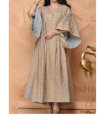 Gold Embroidery Loose Flare-Sleeve Dress Robe