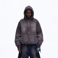 Sun Totem Fully Embroidered Pre-Washed Distressed Sweatshirt