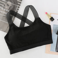 Cross-over off-the-shoulder bra