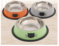 Color stainless steel pet cat bowl