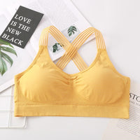 Gathered seamless cotton bra without steel ring