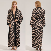 Autumn Chiffon Pajamas For Women Long-sleeve Zebra-patterned Breathable Design