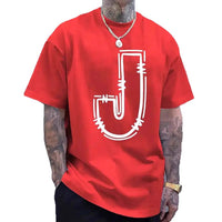 Mens Printed Crew-Neck Short-Sleeve T-Shirt