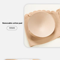 Seamless Front Button Underwear Non-slip No Heel Slippage Strapless Tube Top Women's Gathering Bra