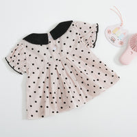 Two-piece baby girl blouse and pants