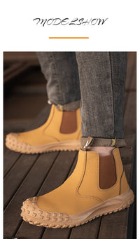 Plus Size Labor Protection Steel Toe Cap Anti-smashing And Anti-stab Safety Shoes